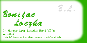 bonifac loczka business card